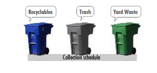 three waste bins