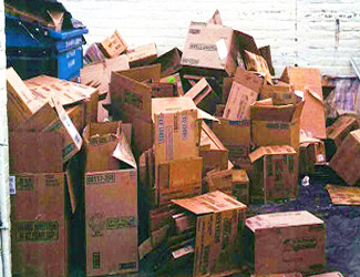 Pile of cardboard boxes