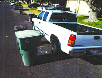 Waste bins and truck